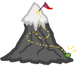 a long climb up a mountain