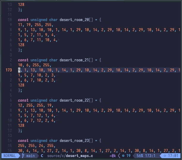 the level data in the source code